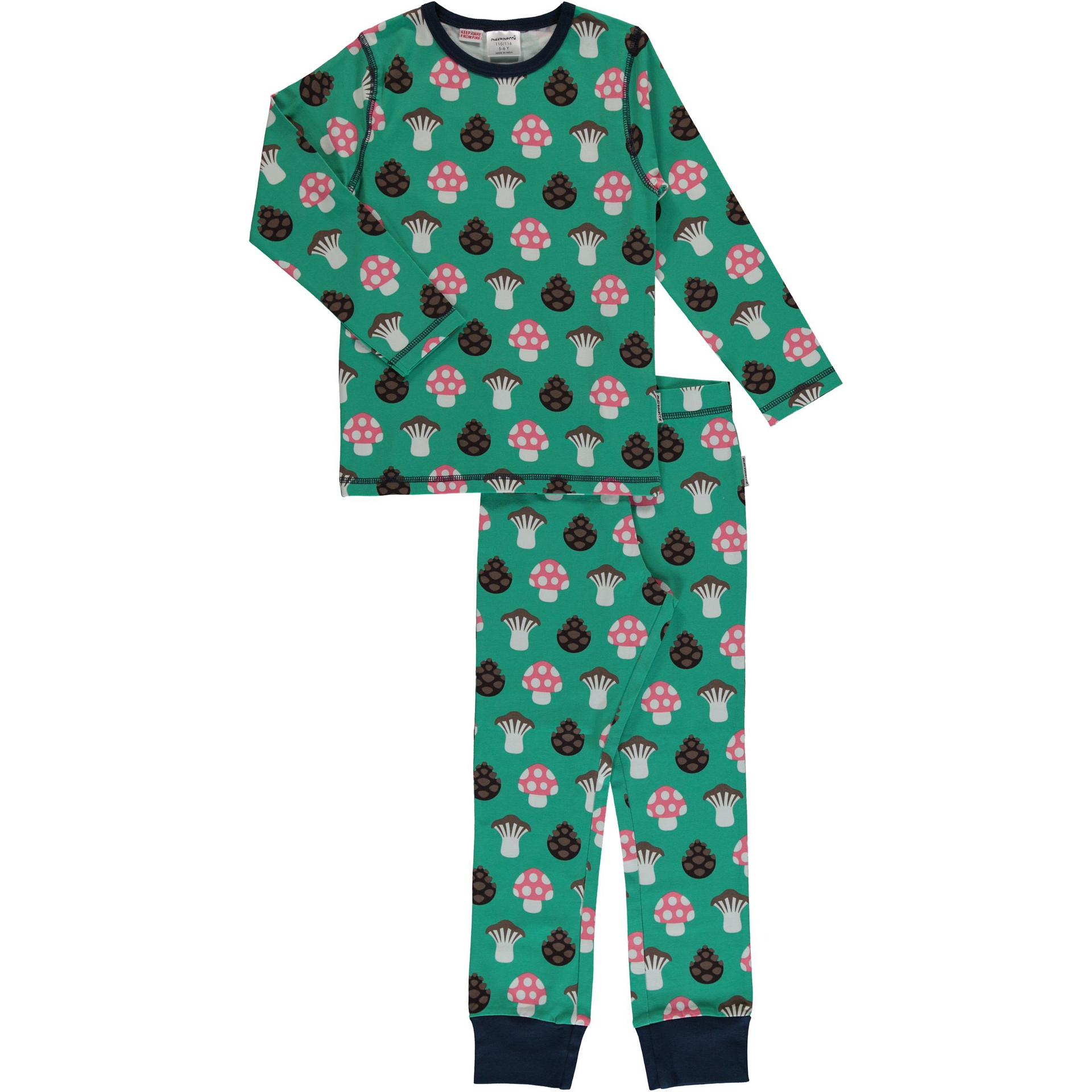 Maxomorra mushroom print on organic cotton pyjamas (110-116cm Age 5-6 ...