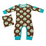 Doodle Do earth print romper in organic cotton
