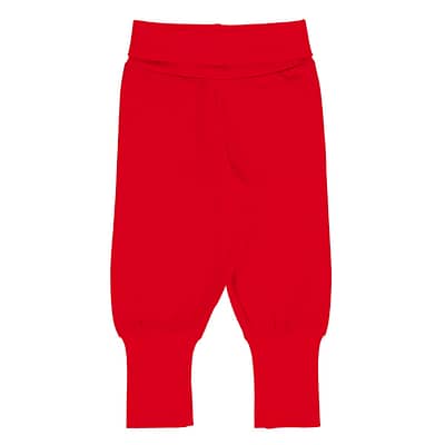 Maxomorra solid ruby red rib pants