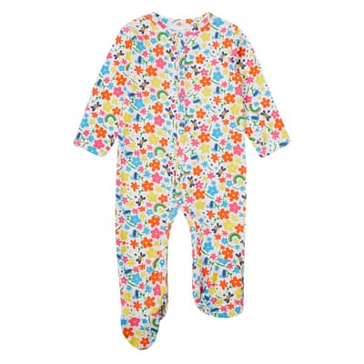 Piccalilly rainbow meadow sleepsuit
