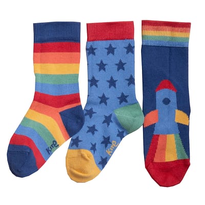 Kite clothing socks rainbow rocket