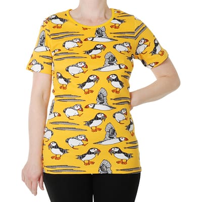 DUNS Sweden yellow puffin ladies t-shirt