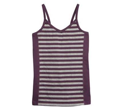 Stripey dark vest for girls in organic cotton - Living crafts clothes range
