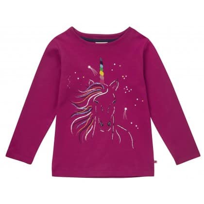 Rainbow unicorn tunic top by Piccalilly on organic cotton 1