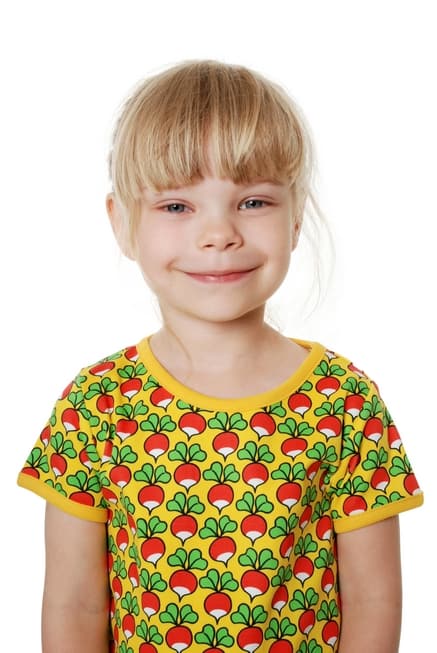 DUNS Sweden radish print on yellow organic cotton t-shirt (122cm age 6-7) 3