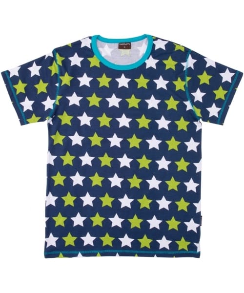 Organic cotton ladies Scandi print t-shirt with star design