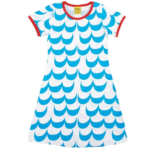 Seaside print dress in funky scandi print