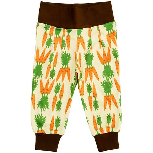 Carrots print organic cotton baby trousers by DUNS Sweden