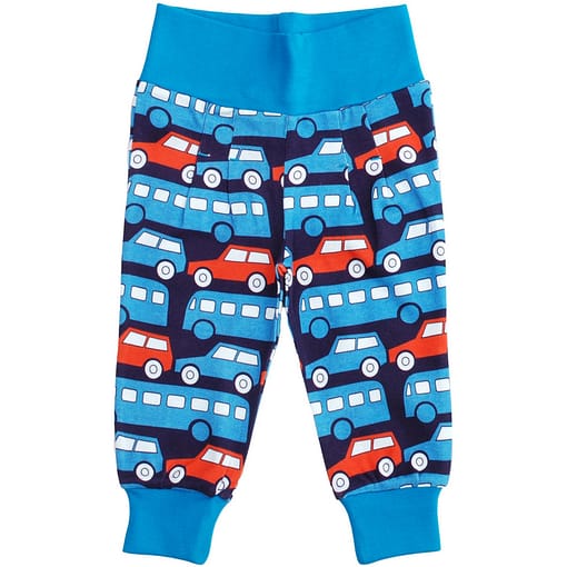 Blue bus trousers in organic cotton by DUNS Sweden