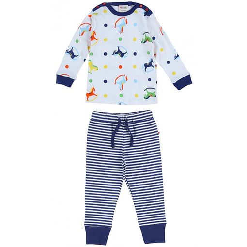 Rocking Horse stripe pyjamas by Piccalilly in organic cotton 1