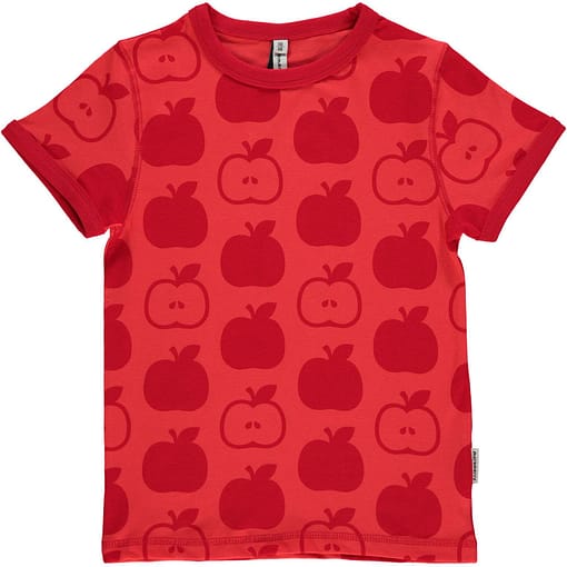 Maxomorra red apple print organic cotton short sleeve t-shirt (Age 8-10) 1