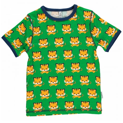 Maxomorra Tiger print organic cotton short sleeve t-shirt 1