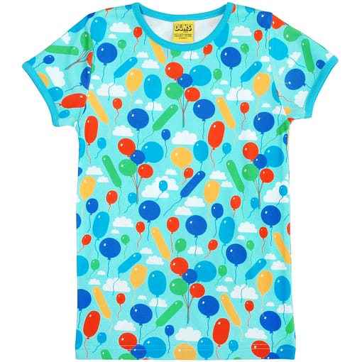 DUNS Sweden turquoise balloons print organic cotton t-shirt (110cm Age 4-5) 1