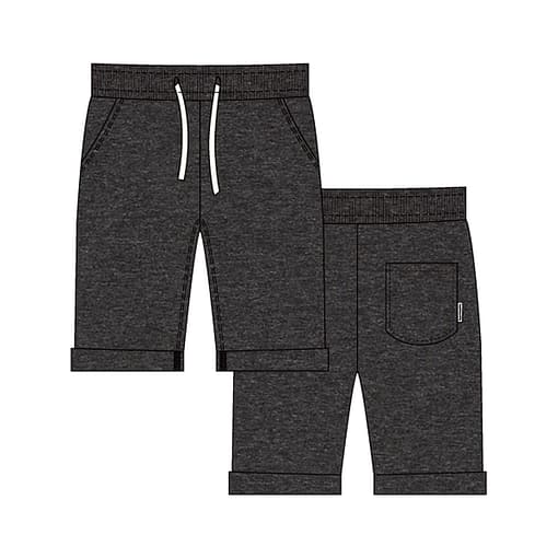 Organic cotton knee length shorts from Maxomorra Basics | Dark grey 1