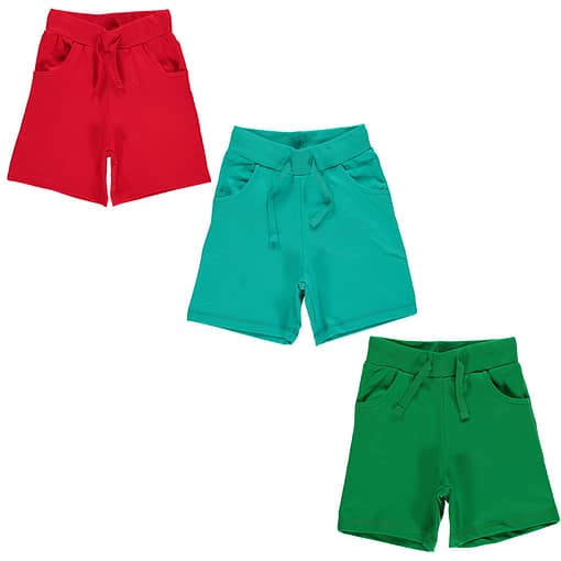 Organic toddler knee length shorts Maxomorra Basics | Turquoise (12-18m 86cm) 1
