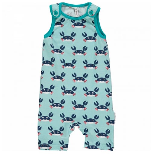 Crab short playsuit dungarees by Maxomorra in organic cotton 1