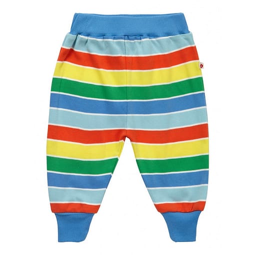 Rainbow stripe organic cotton trousers by Piccalilly 1