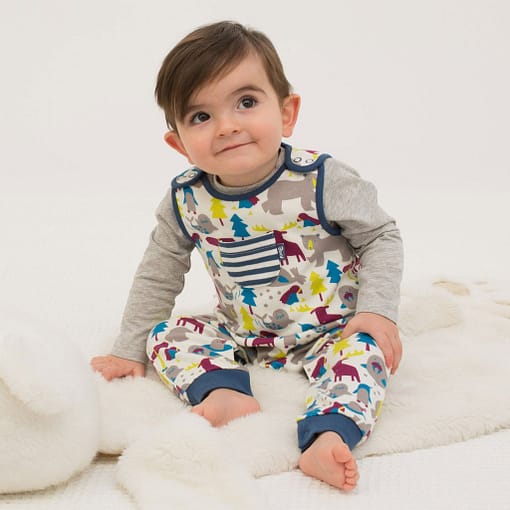 Ice animals dungarees in organic cotton jersey by Kite 4