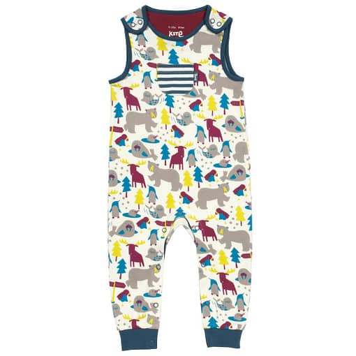 Ice animals dungarees in organic cotton jersey by Kite 1