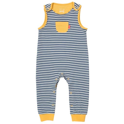 Stripy blue dungarees in organic cotton by Kite 1