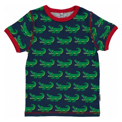Maxomorra crocodile print organic cotton short sleeve t-shirt 1