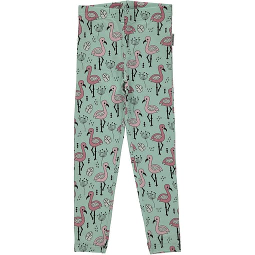 Sweet flamingo organic cotton leggings from Maxomorra 1