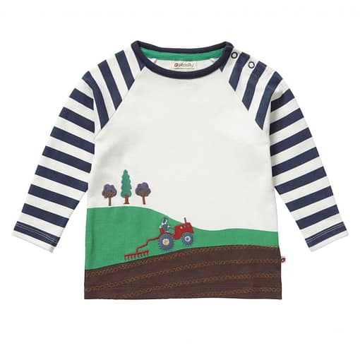 Farming tractor top by Piccalilly on organic cotton 1