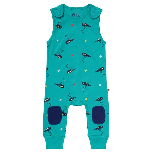 Submarine dungarees by Piccalilly in organic cotton (Age 2-3) 1