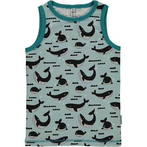 Maxomorra ~ whale ocean organic cotton sleeveless vest (98-104cm Age 3-4) 1