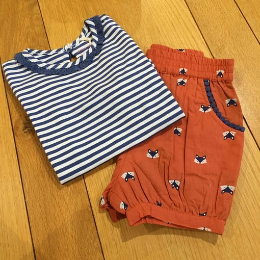 Navy mini stripe long sleeve t-shirt in organic cotton by Kite (92cm 18-24m) 2