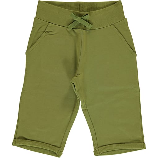 Maxomorra apple green knee length organic cotton shorts ~ Maxomorra Basics 1