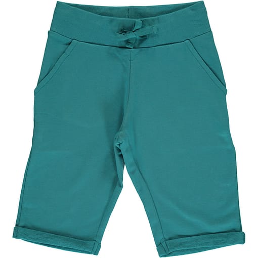 Maxomorra soft petrol blue knee length organic shorts ~ Maxomorra Basics (110/116 Age 4-6) 1