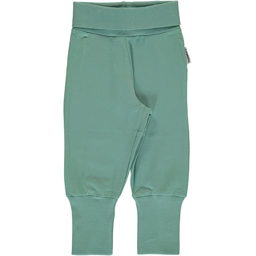 Maxomorra pale army green rib pants organic cotton ~ Basics 1