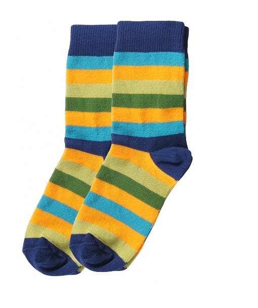 Maxomorra stripy organic cotton baby and toddler socks - 2 packs 1