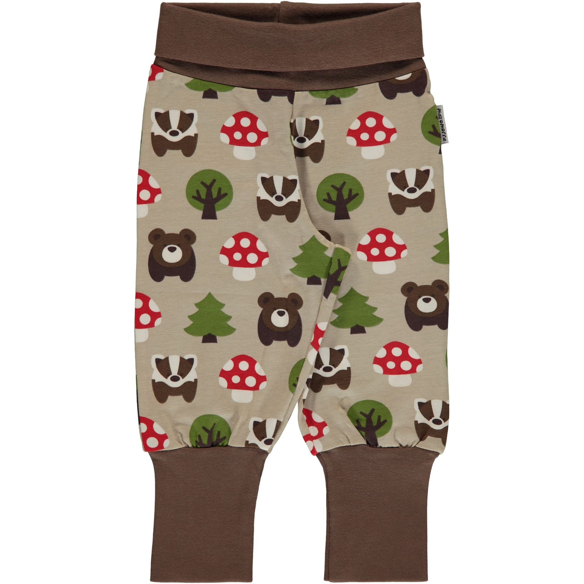Maxomorra Forest Print Rib Pants Organic Cotton Scandi Trousers