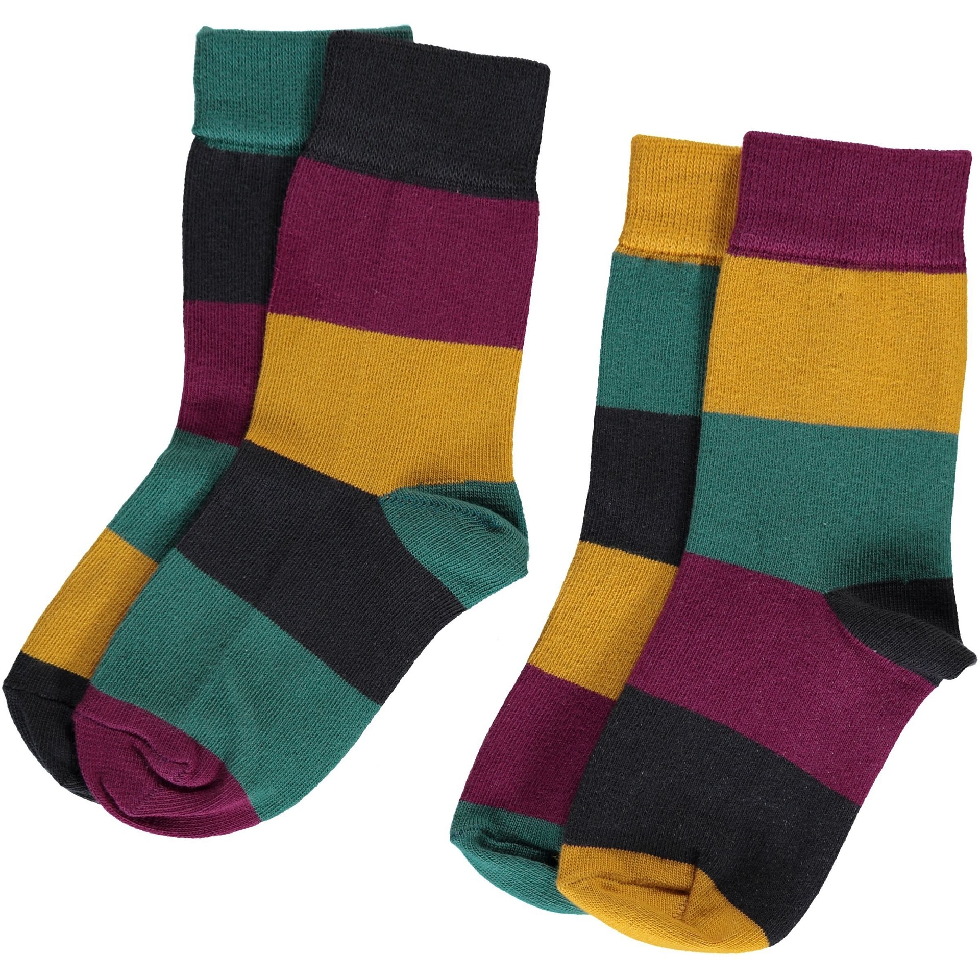 Maxomorra organic cotton yellow and purple stripy socks for children ...