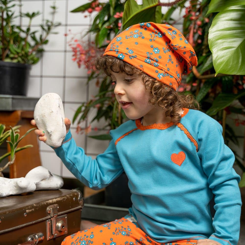 Alba Dragon fire flower garden beanie and leggings Alba dragon fire flower garden