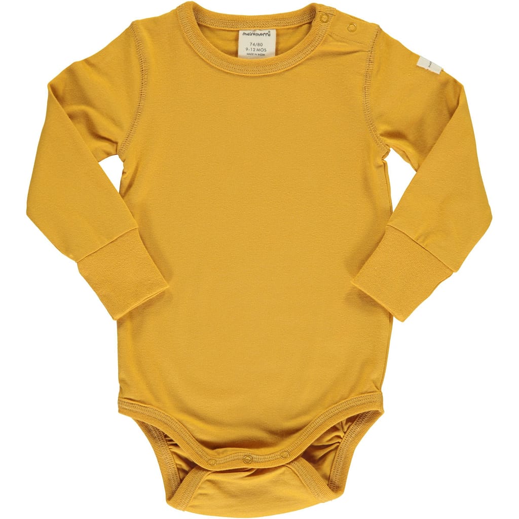 Maxomorra Bright red unisex long sleeve baby vest