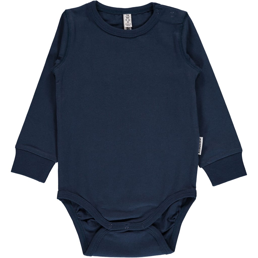 Maxomorra Blue long sleeve baby vest
