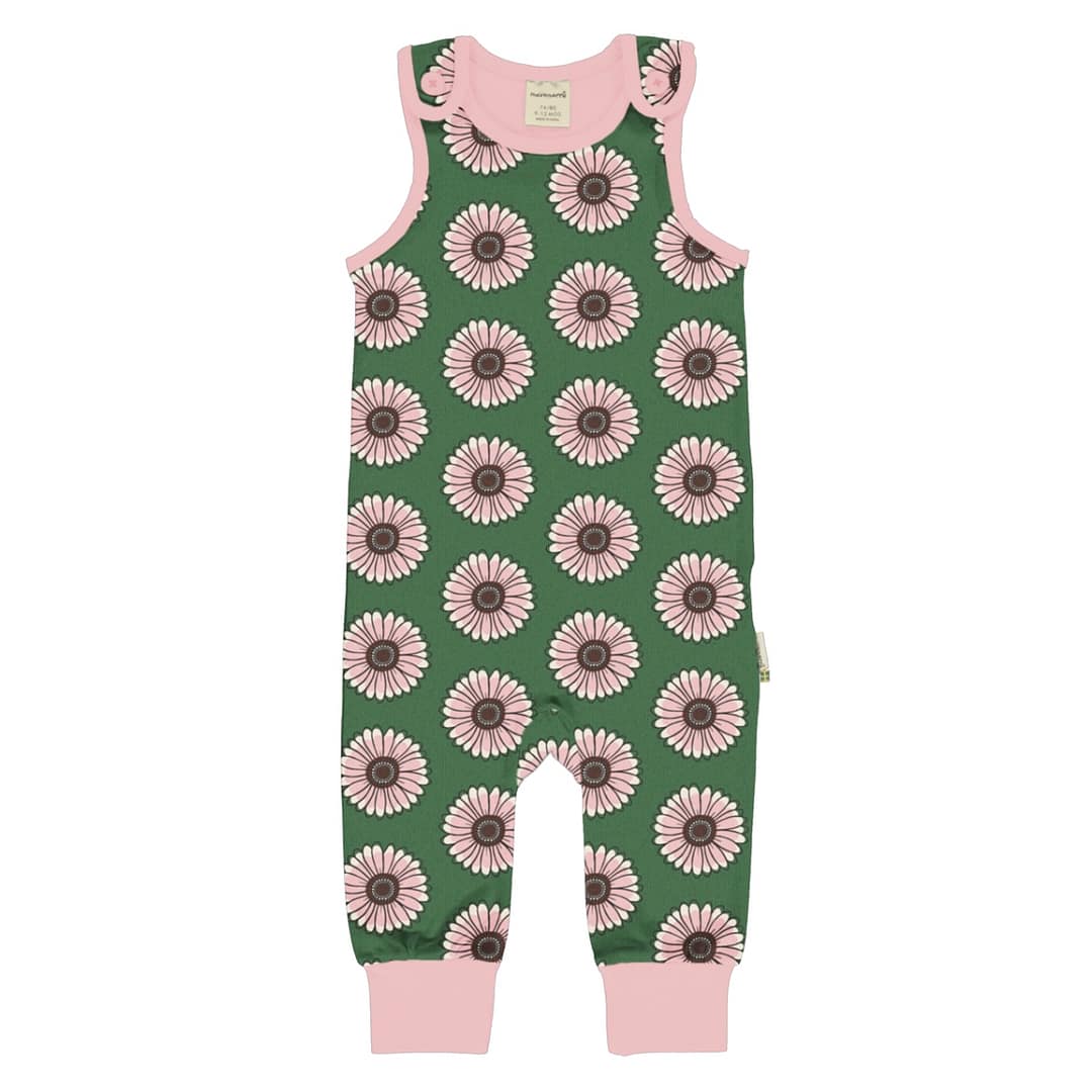Maxomorra playsuit in calendula print on organic cotton (74/80cm 9-12 months) 1 Maxomorra dungarees calendula