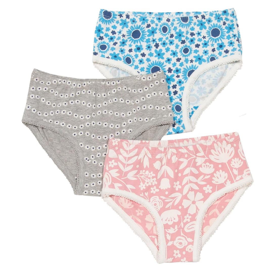 Pretty petal briefs in organic cotton by Kite - 3 pack 1 Kite knickers petal briefs