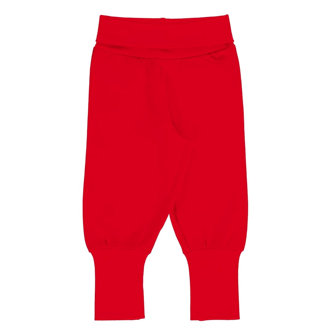 Maxomorra ruby red rib pants organic cotton ~ solid (98/104 3-4) 1 Maxomorra solid ruby red rib pants