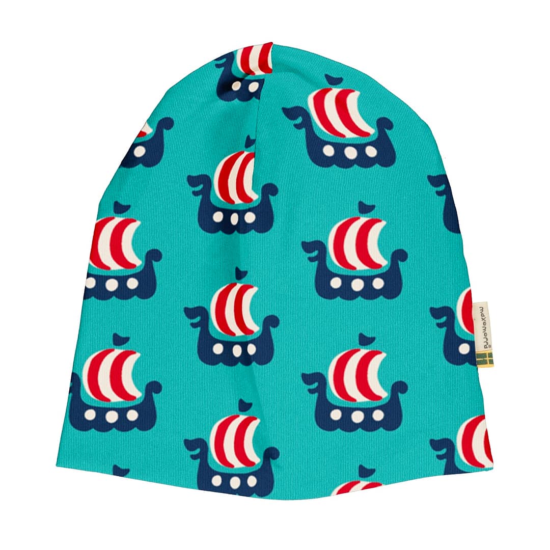 Maxomorra viking ship organic beanie hat (52/54 2-6 years) 1 Maxomorra viking ship beanie hat