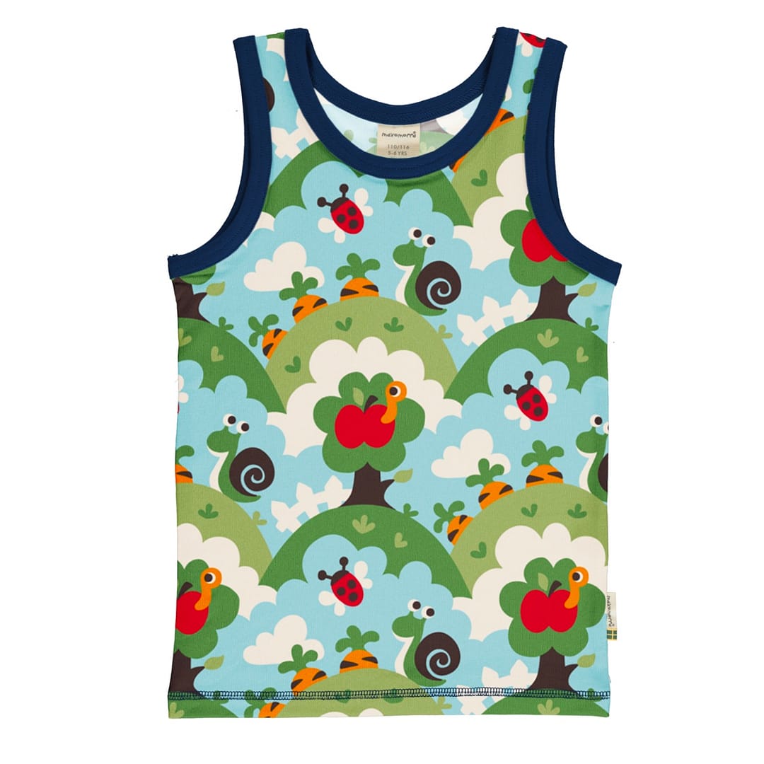 Maxomorra vest in ethical cotton - garden 1 Maxomorra vest in ethical cotton - garden