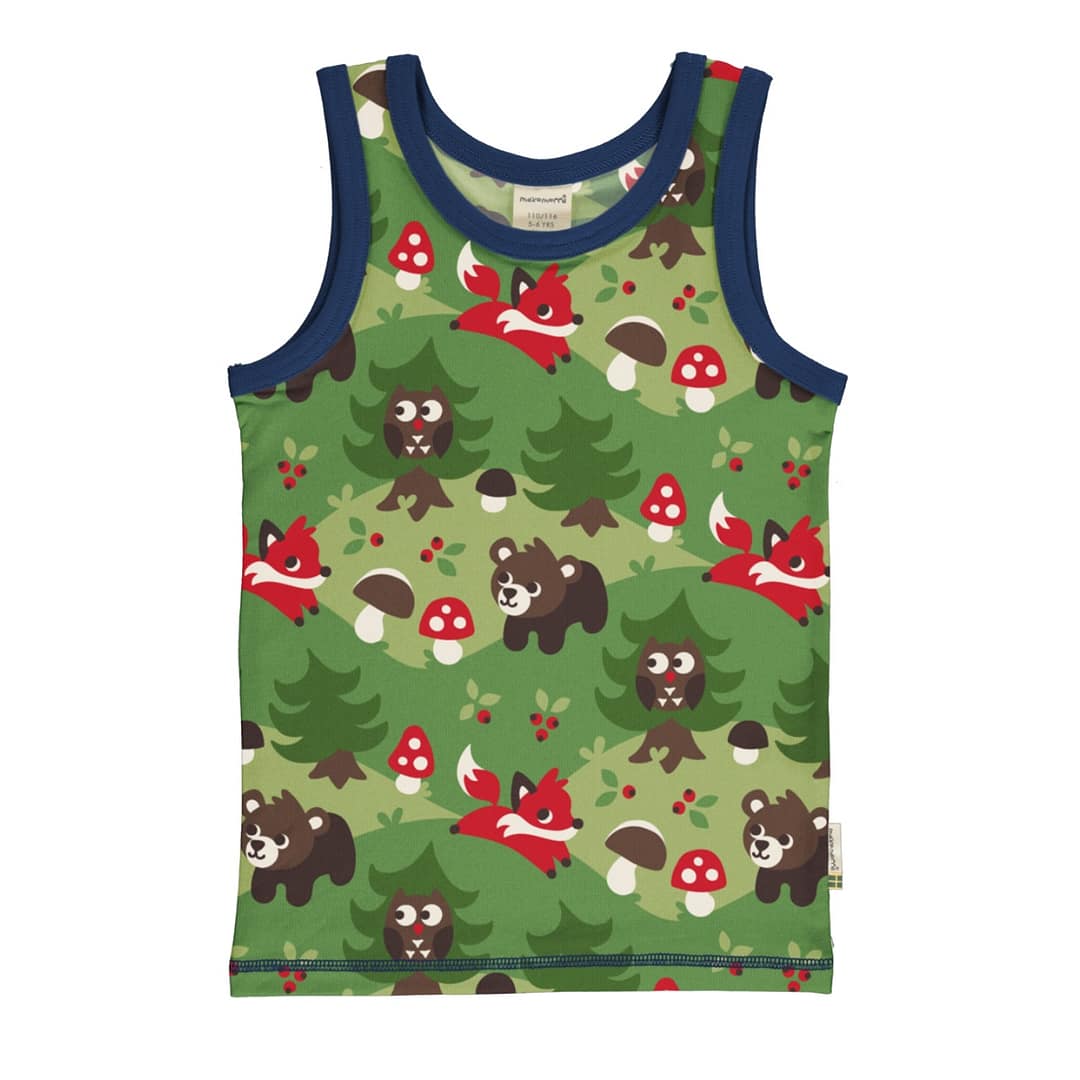 Maxomorra vest in ethical cotton - Forest 1 Maxomorra vest forest