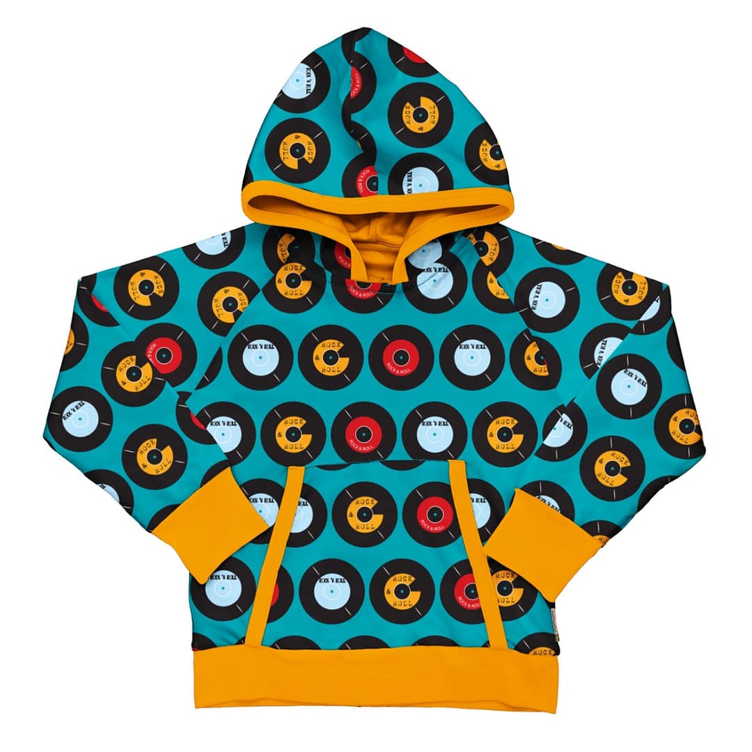Maxomorra LP Vinyl print organic hoody top | Age 3-4 Size 98/104 1 Maxomorra hoodie LP