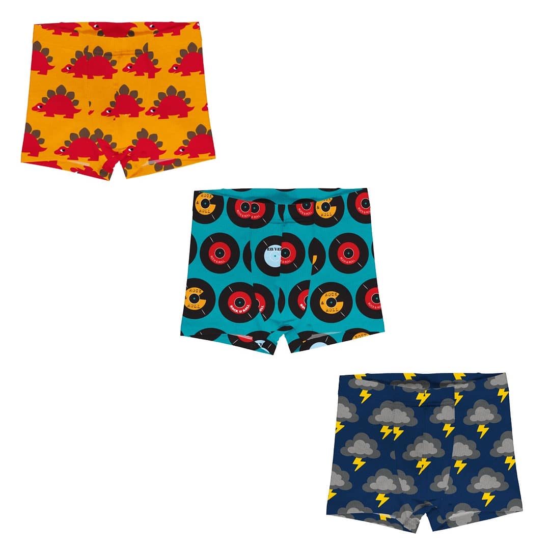 Maxomorra organic cotton boxers | Classic dino | LP | Lightning 1 Maxomorra boxer shorts dino LP lightning