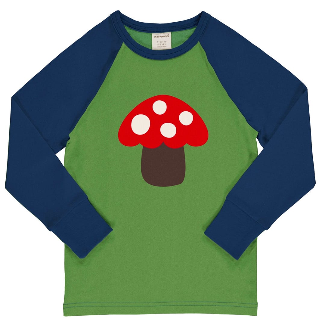 Maxomorra Mushroom single print long sleeve top (98/104cm Age 3-4) 1 Maxomorra mushroom top