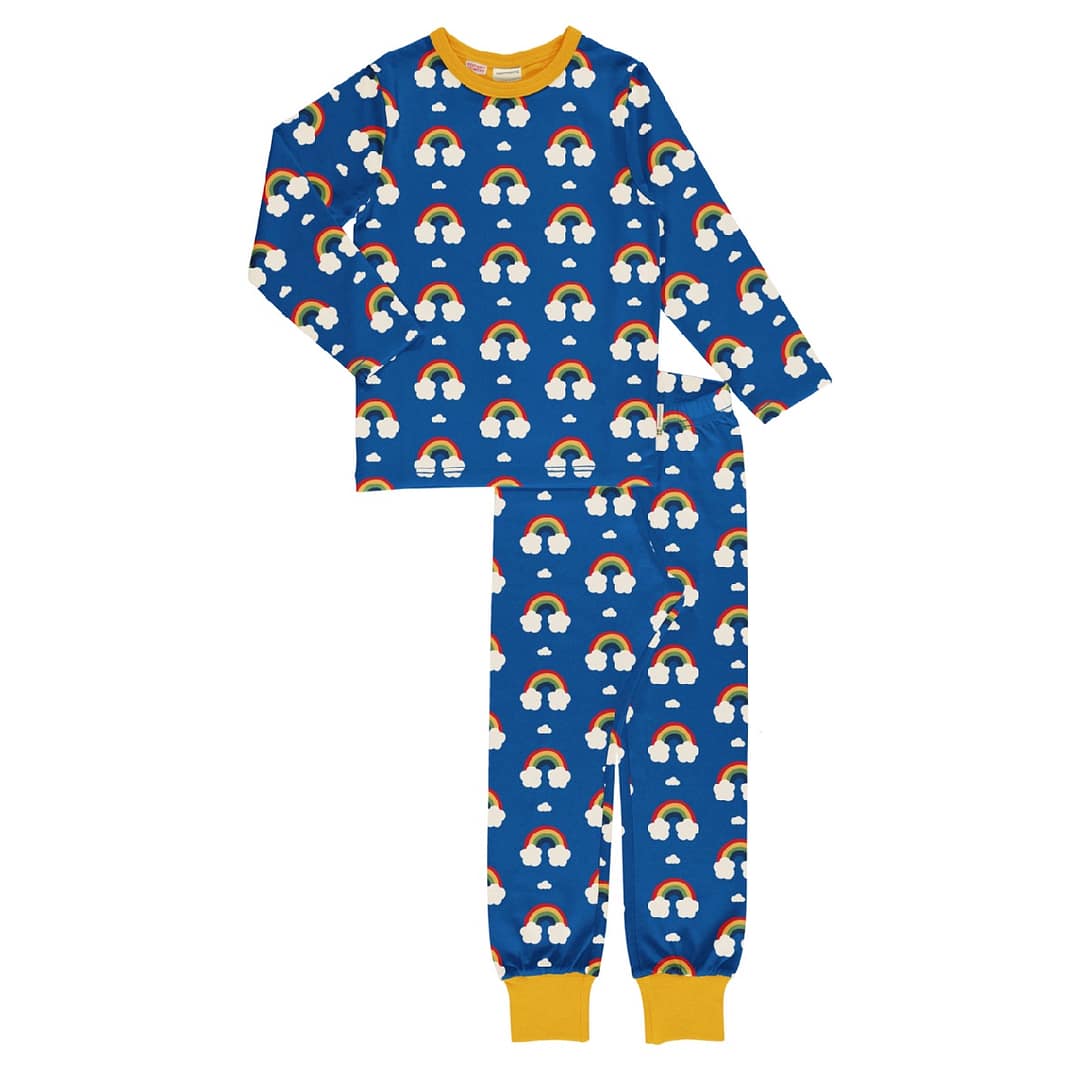 Maxomorra classic blue rainbow pyjamas 1 Maxomorra pyjamas rainbow