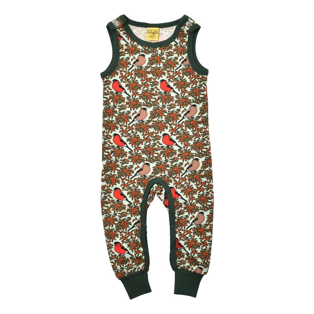 DUNS Sweden dungarees blue bullfinch DUNS Sweden bullfinch dungarees on blue